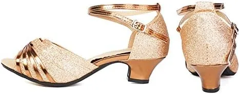 DKZSYIM Women's Latin Dance Shoes Ballroom Practice Performance Dance Shoes Model DY08