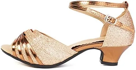 DKZSYIM Women's Latin Dance Shoes Ballroom Practice Performance Dance Shoes Model DY08