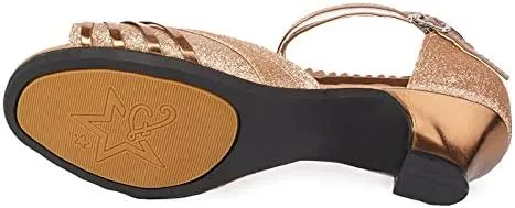 DKZSYIM Women's Latin Dance Shoes Ballroom Practice Performance Dance Shoes Model DY08