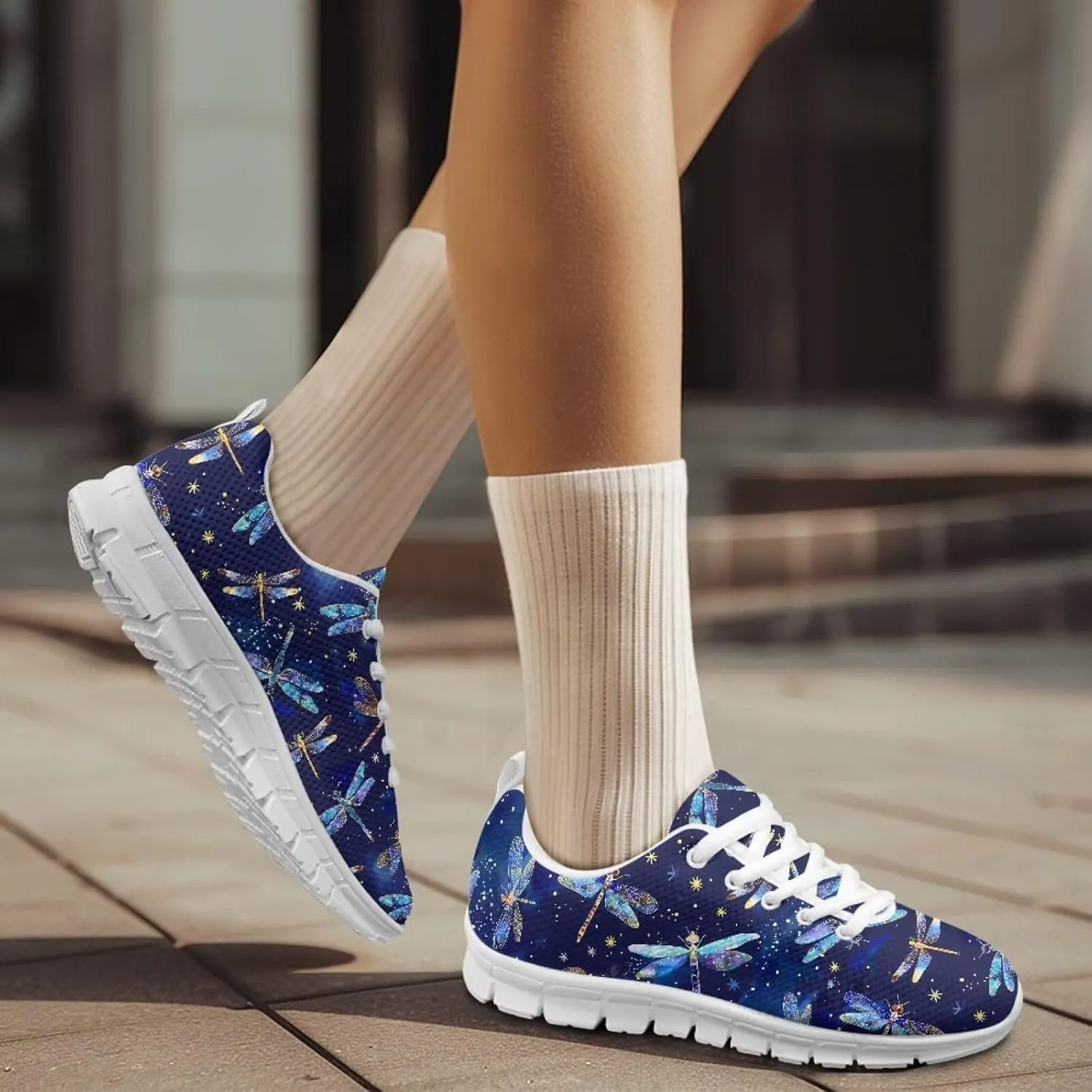 Doojoayie Wide Width Womens Running Shoes with Lace Up for Ladies Tennis Shoes