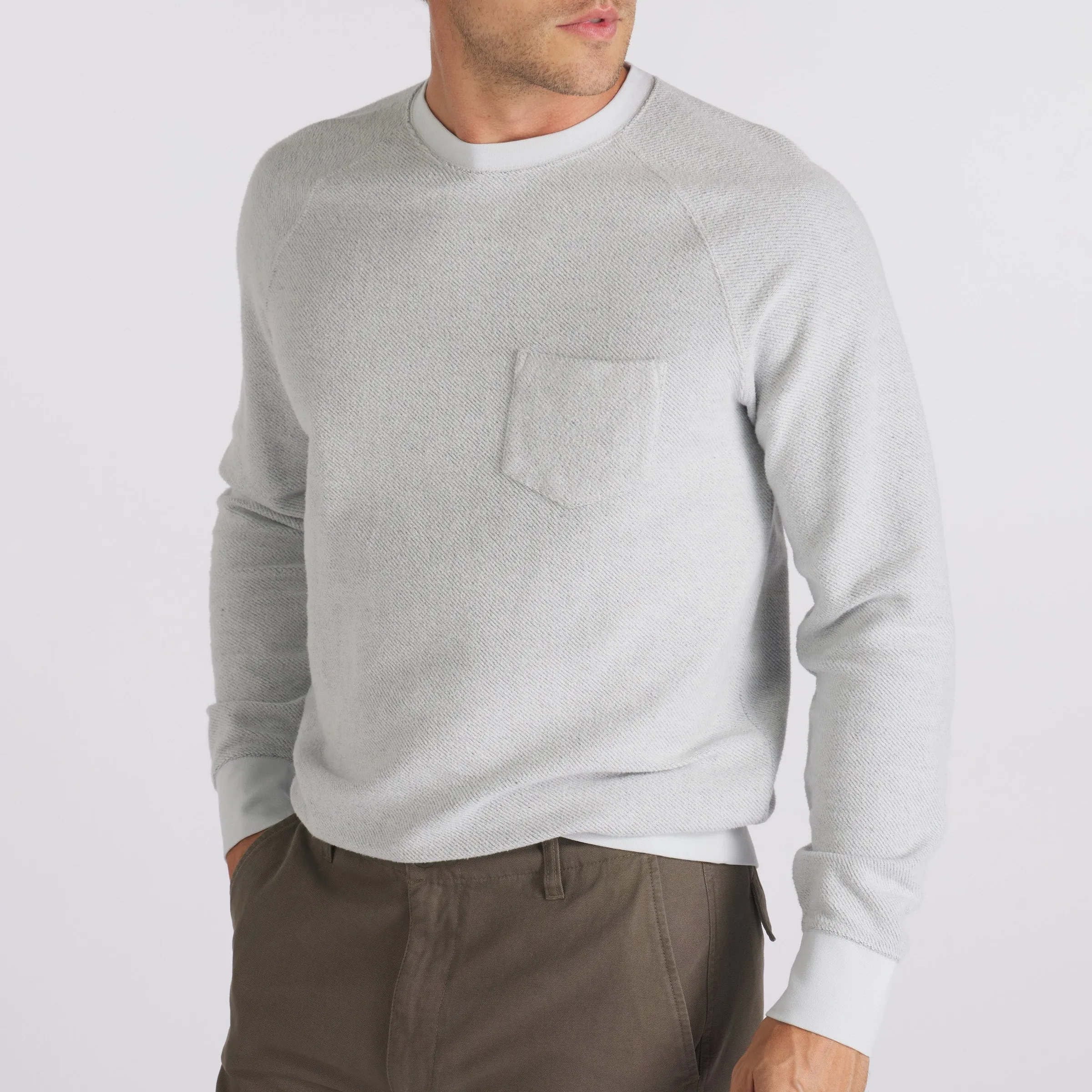 Dunlop Reverse Fleece Crew Neck - Glacier Gray