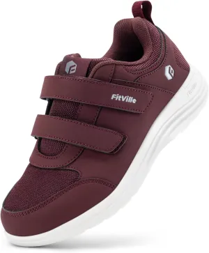 FitVille Diabetic Shoes for Women Wide Width Lightweight Adjustable Strap Comfortable Mesh Wide Width Walking Shoes for Women