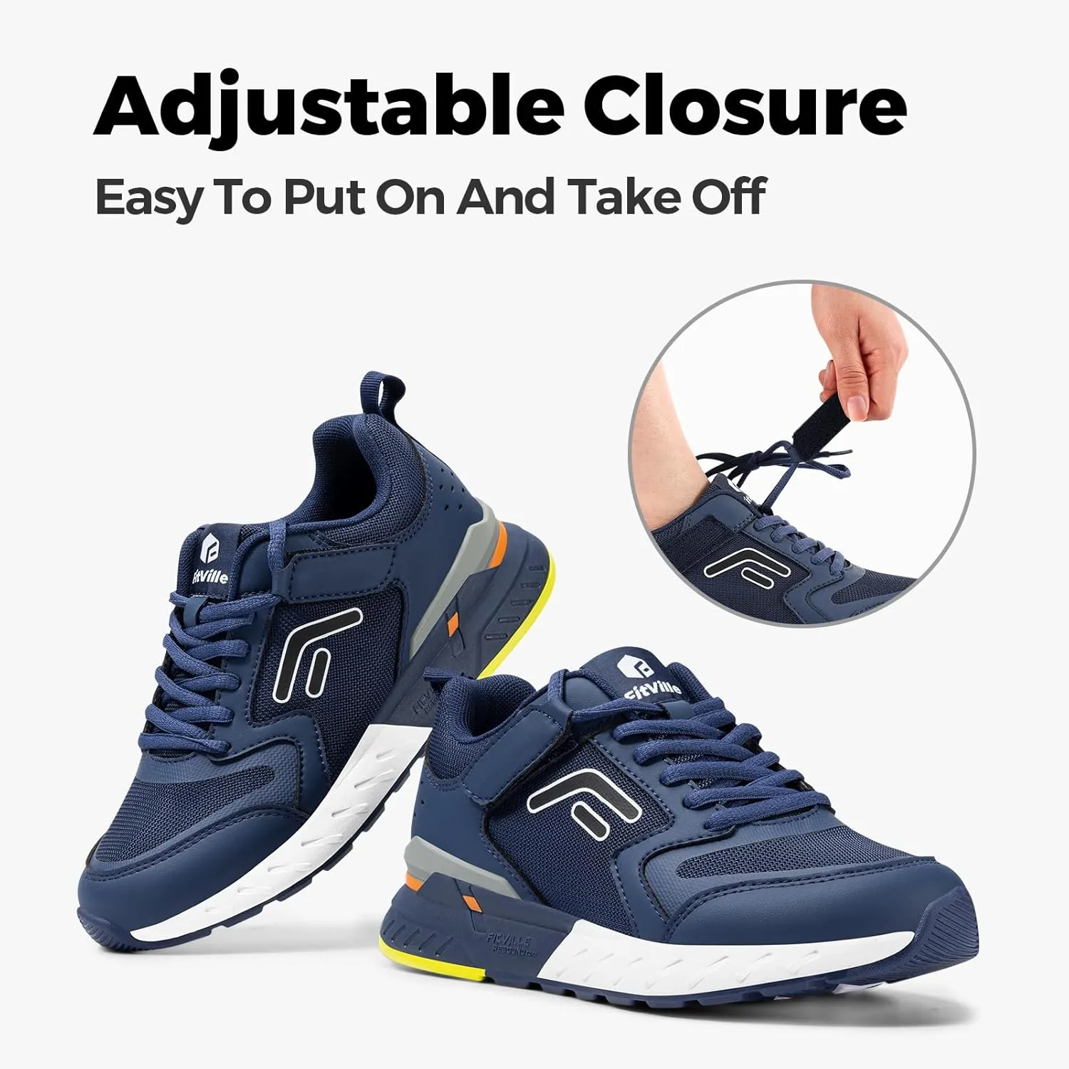 FitVille Women's Walking Shoes Wide Width Sneakers Comfort Diabetic Shoes Plantar Fasciitis Shoes for Flat Feet Heel Pain Relief - Rebound Core V7