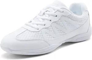 FLIOZY Womens Cheer Dance Shoes Girls White Breathable Lightweight Cheerleading Competition Shoes Athletic Sport Training