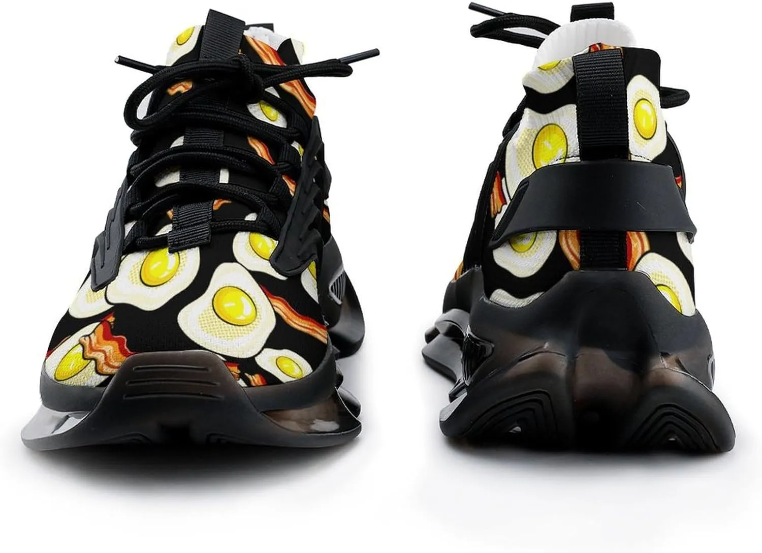 Fried Eggs Bacon Funny Smiling Face Lightweight Women's Sneakers Running Tennis Shoes Walking Sportswear Gym Travel for Men