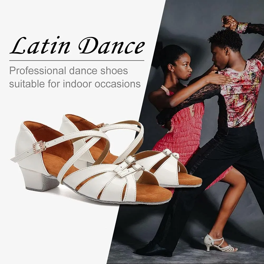 Girls Latin Dance Shoe Satin Salsa Ballroom Low Heel Practice Dance Shoes,Model WLLD28
