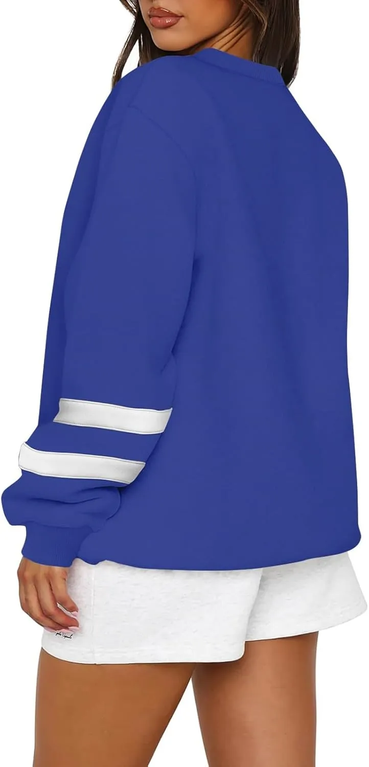 GOFULY Crewneck Sweatshirt For Women Trendy Plus Size Shirts Long Sleeve Oversized Sweatshirts Fall Winter Solid Pullover