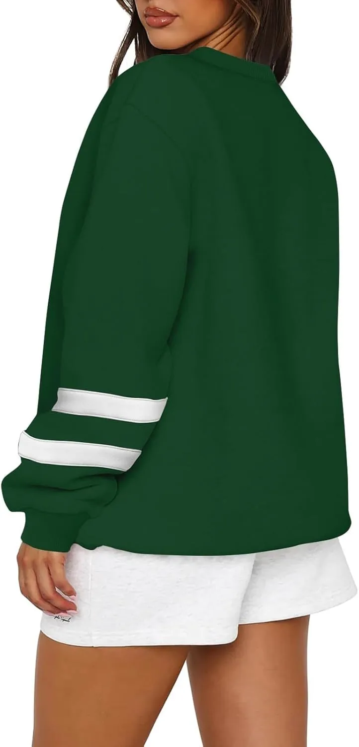 GOFULY Crewneck Sweatshirt For Women Trendy Plus Size Shirts Long Sleeve Oversized Sweatshirts Fall Winter Solid Pullover