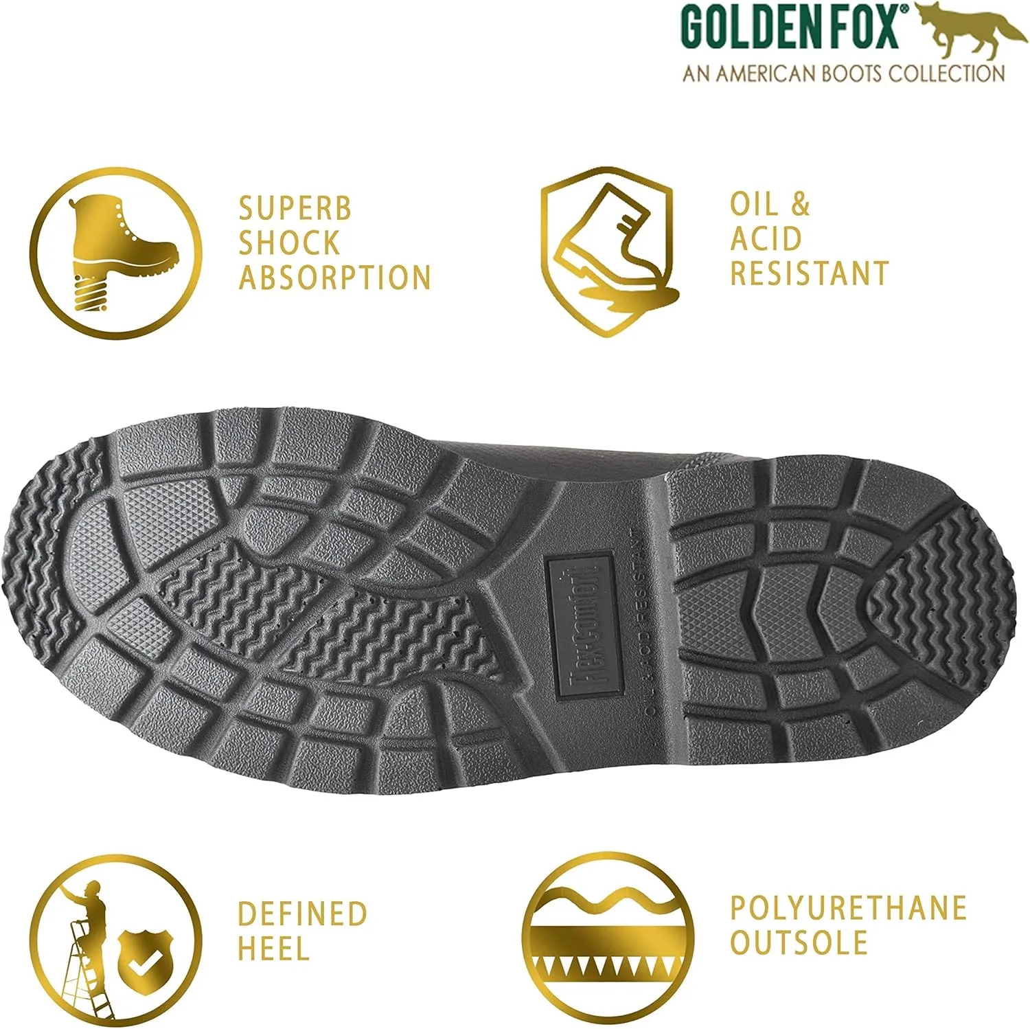 Golden Fox 6" Industrial Pro Safety Toe Work Boots | Men's Steel Toe Construction