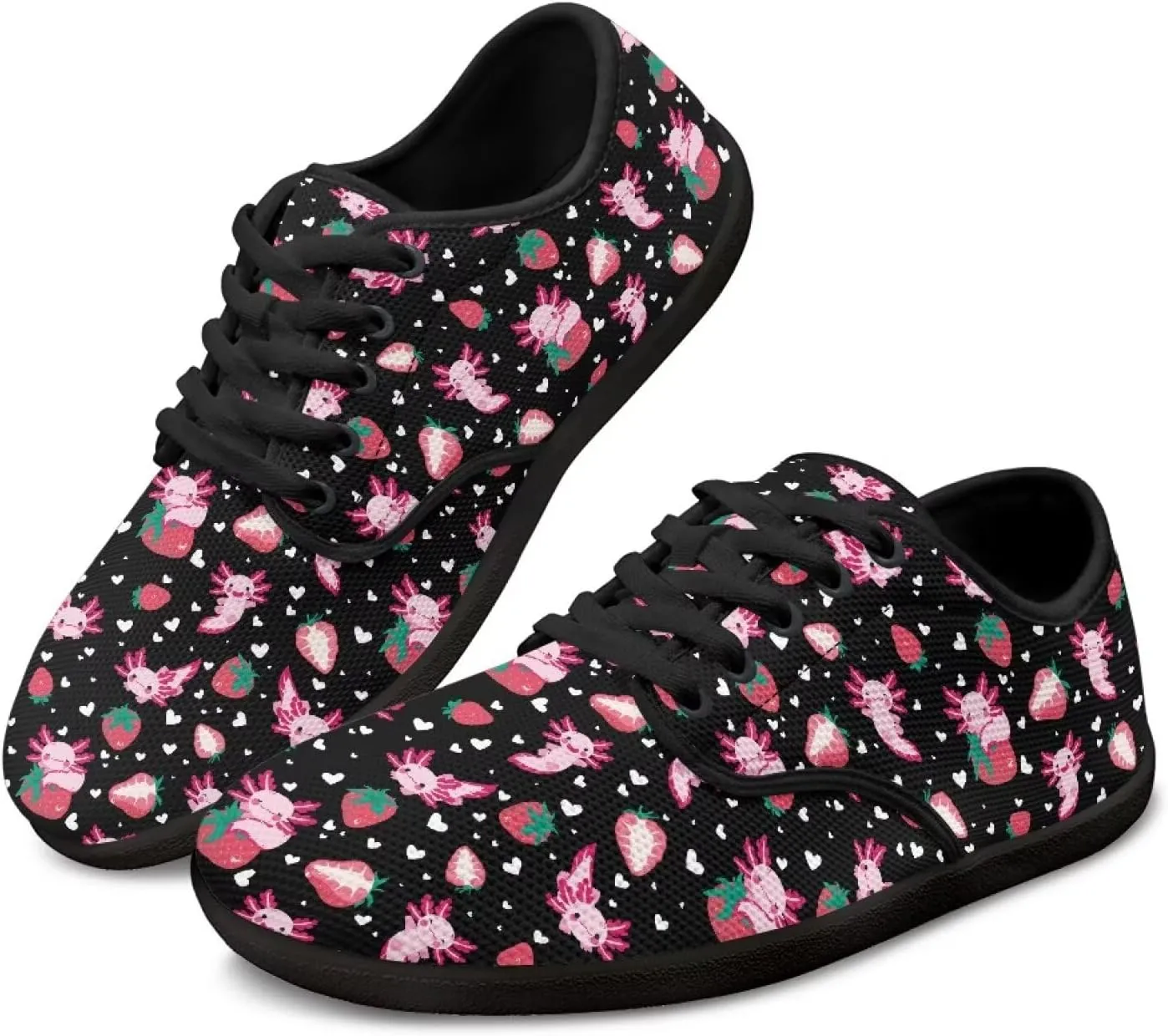 GOSTONG Lace Up Barefoot Shoes for Women Zero Drop Sole Non Slip Walking Shoe Wide Toe Fitness & Cross-Training Shoes Black Size 6-13.5
