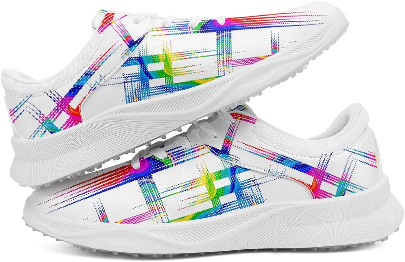 Graffiti Golf Shoes Fixed Nailless Sole Waterproof Sports Sneakers Lightweight No-Slip Walking Shoes for Men Women