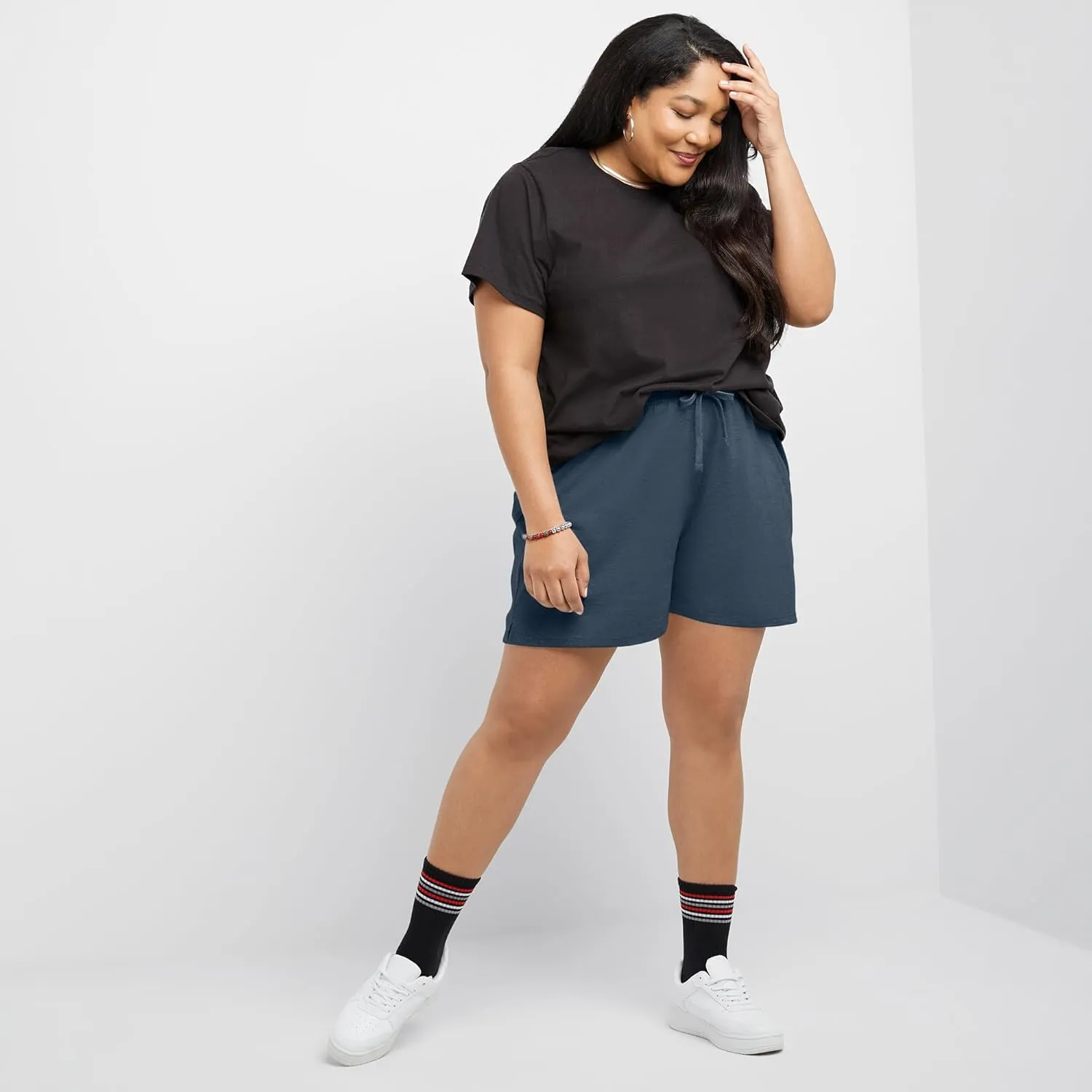 Hanes Women's Originals Shorts, Cotton Jersey Shorts, Gym Shorts For Women, 2.5, Plus Size Available