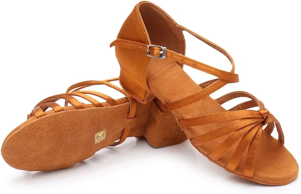 HIPPOSEUS Girls' Standard Latin Dance Shoes Low Heel 3.5CM,Model U1203
