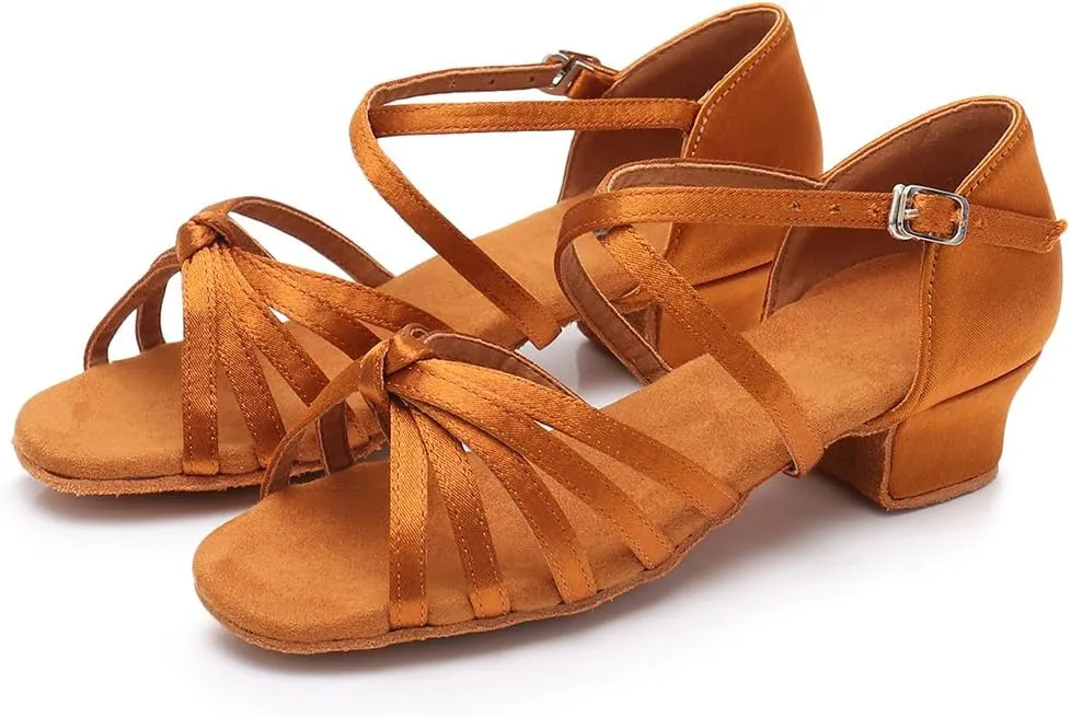 HIPPOSEUS Girls' Standard Latin Dance Shoes Low Heel 3.5CM,Model U1203