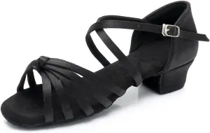 HIPPOSEUS Girls' Standard Latin Dance Shoes Low Heel 3.5CM,Model U1203