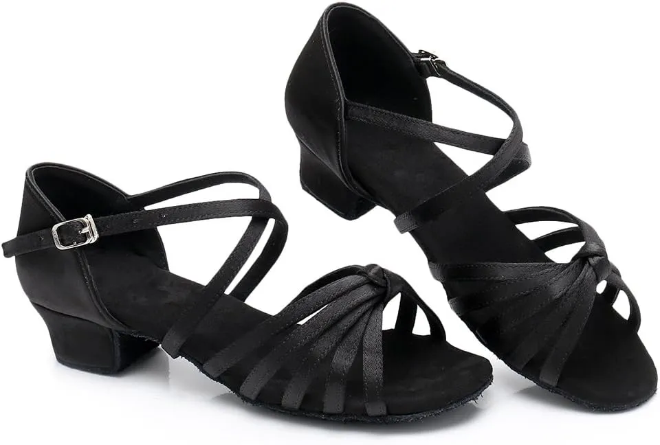 HIPPOSEUS Girls' Standard Latin Dance Shoes Low Heel 3.5CM,Model U1203