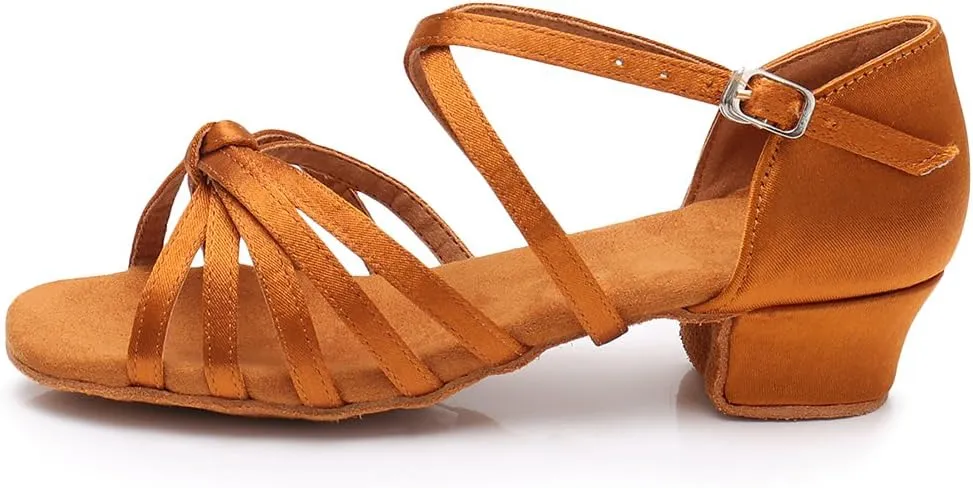HIPPOSEUS Girls' Standard Latin Dance Shoes Low Heel 3.5CM,Model U1203