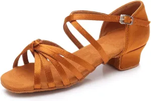HIPPOSEUS Girls' Standard Latin Dance Shoes Low Heel 3.5CM,Model U1203