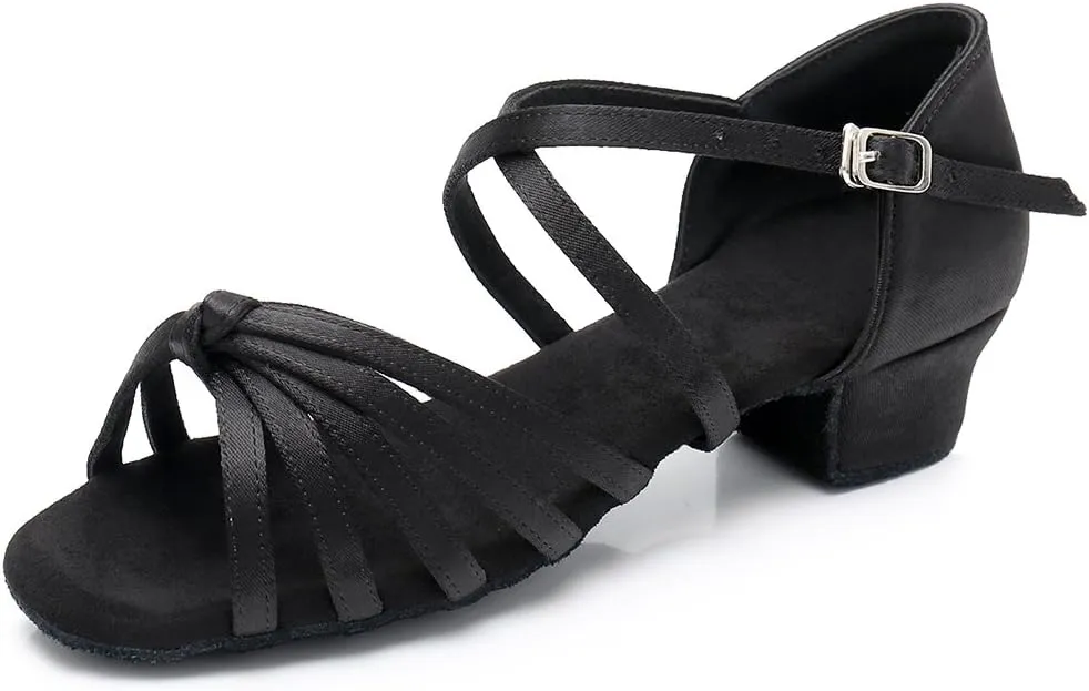 HIPPOSEUS Girls' Standard Latin Dance Shoes Low Heel 3.5CM,Model U1203