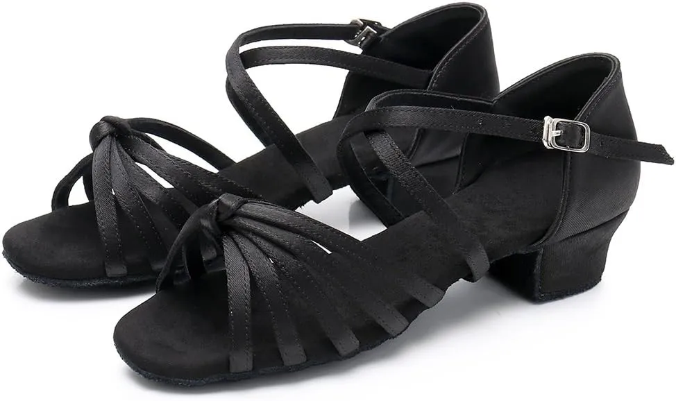 HIPPOSEUS Girls' Standard Latin Dance Shoes Low Heel 3.5CM,Model U1203