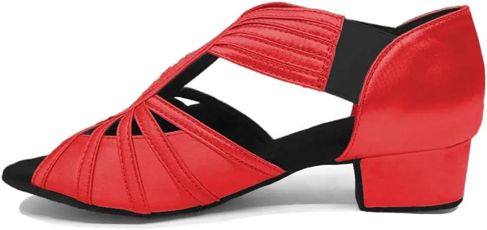 HIPPOSEUS Women Low Heel Latin Ballroom Dance Shoes Indoor Salsa Batchata Practice Dancing Shoes