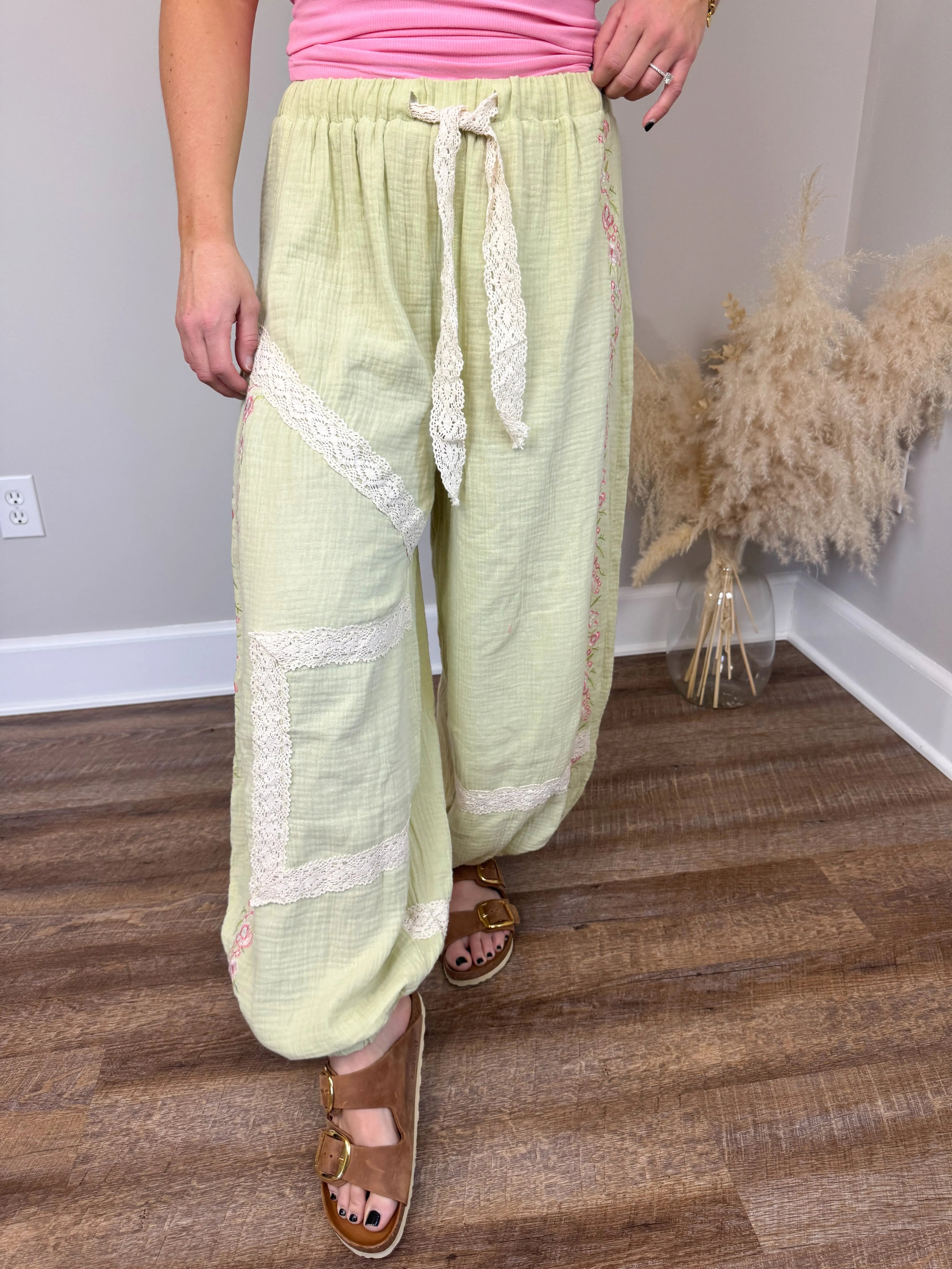 Hoffman Gauze Joggers | Avocado