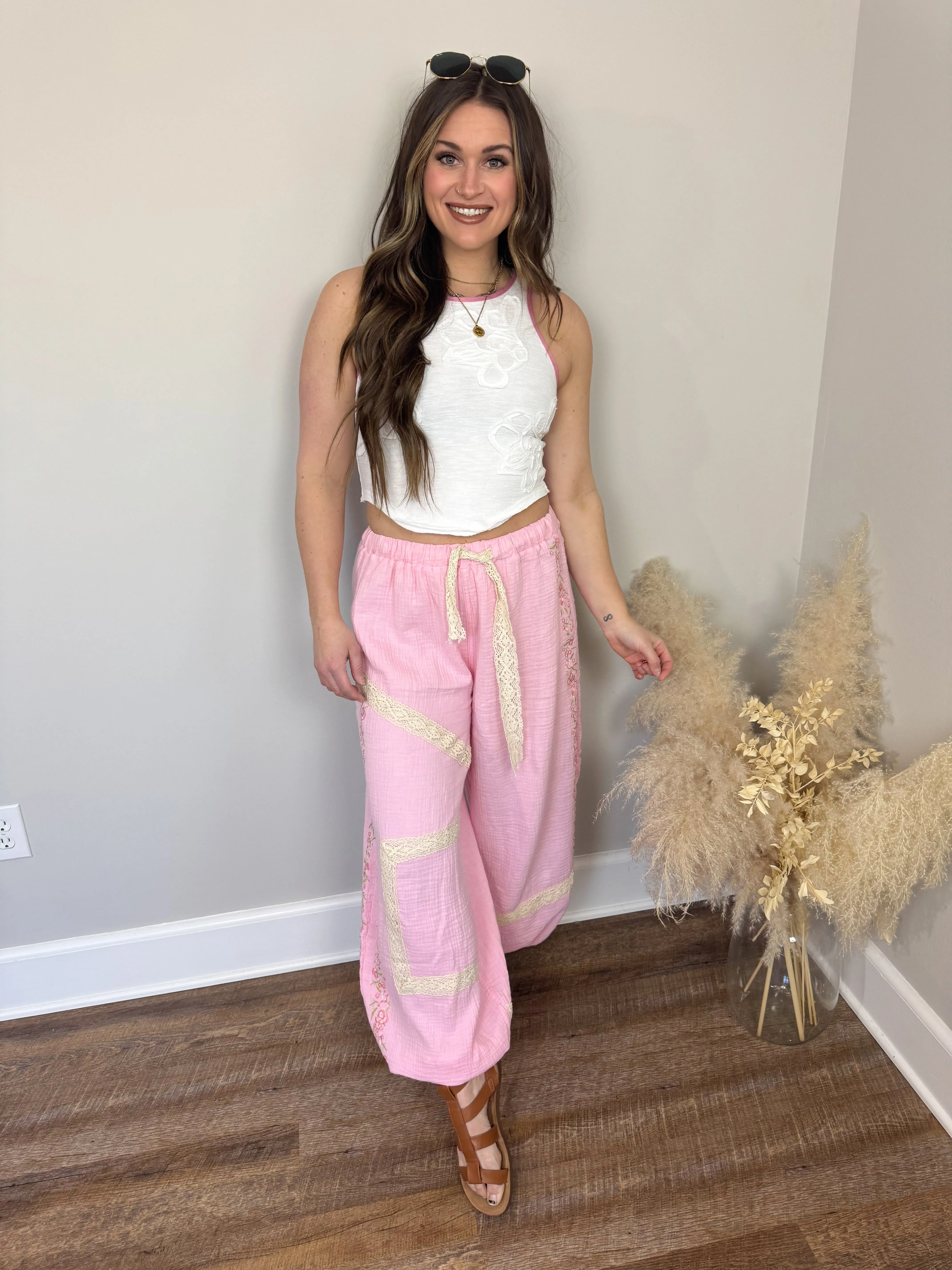 Hoffman Gauze Joggers | Candy Pink