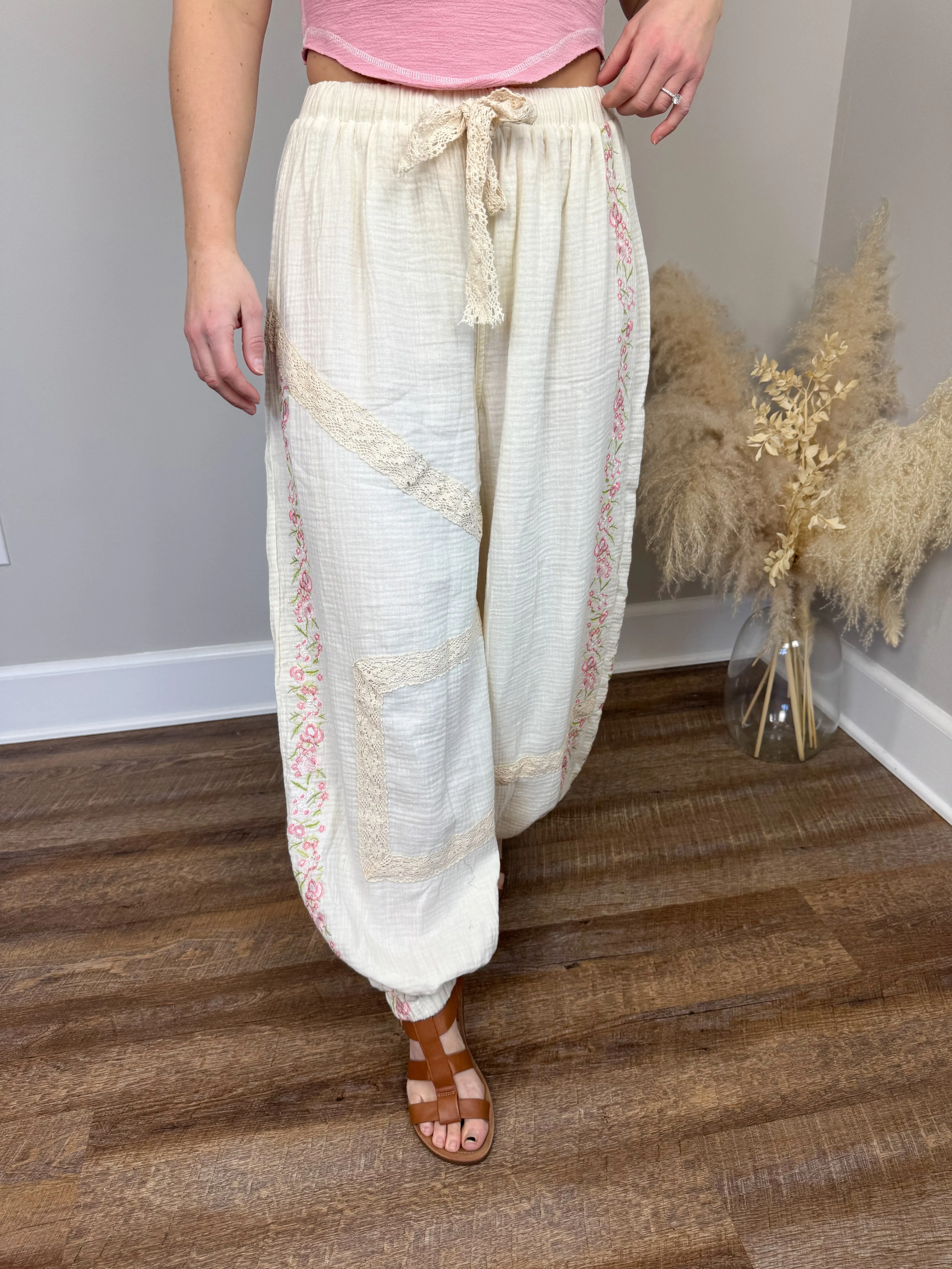 Hoffman Gauze Joggers | Ivory