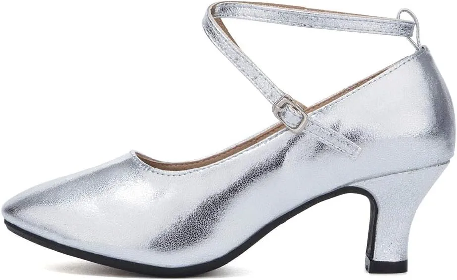HROYL Women Latin Dance Shoes Ballroom Dance Shoes Performance Practice Salsa Bachata Dancing Shoes,Model DYZPHRD