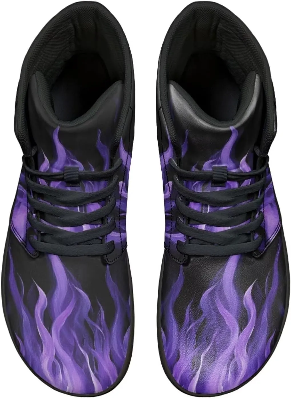 Jeiento Nature Pattern Mens Walking Shoes High Top Barefoot Running Shoes Wide Toe