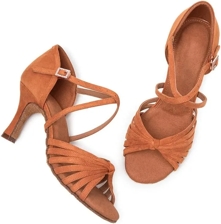 JUODVMP Ballroom Latin Shoes Women Salsa Tango Practice Dance Shoes Model KCBD