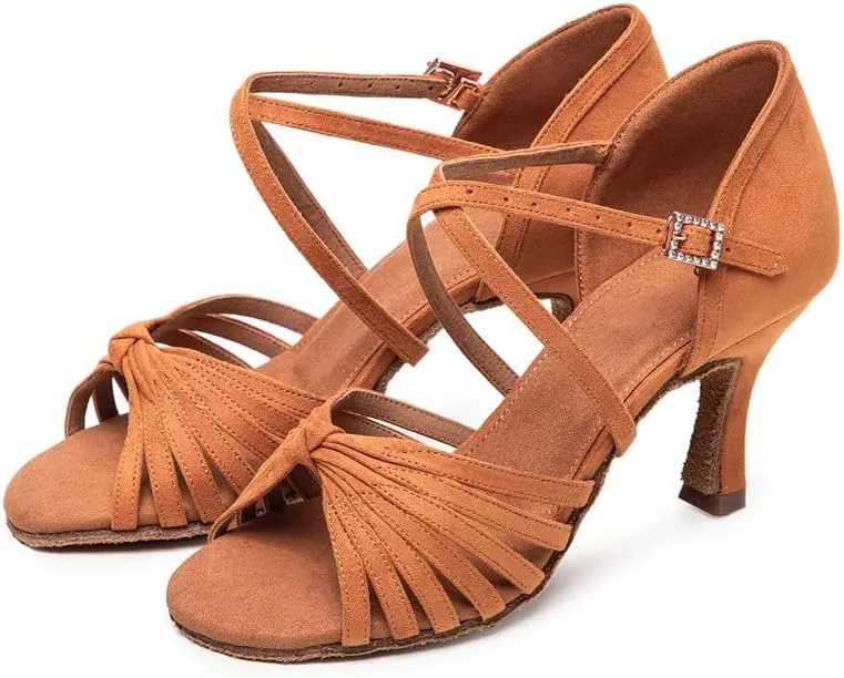 JUODVMP Ballroom Latin Shoes Women Salsa Tango Practice Dance Shoes Model KCBD