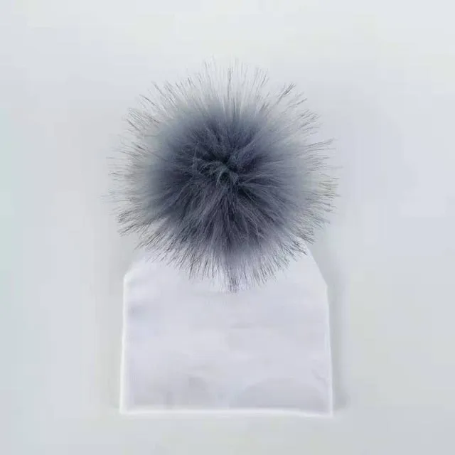 Kids Cotton Hats with Pompom