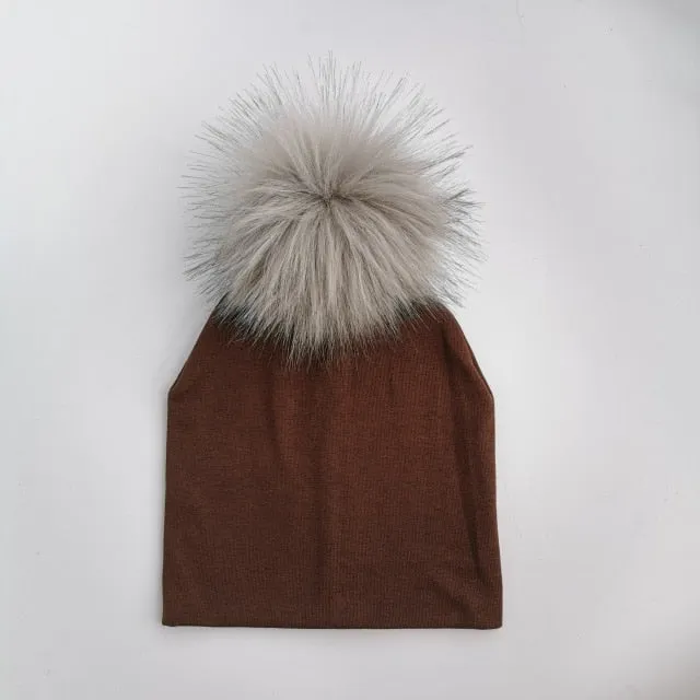 Kids Cotton Hats with Pompom