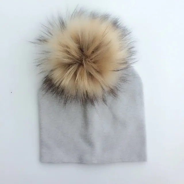 Kids Cotton Hats with Pompom