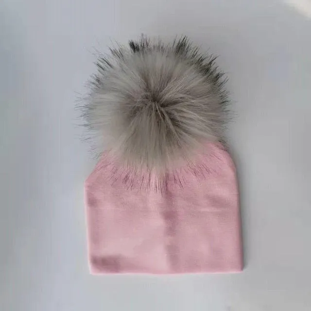 Kids Cotton Hats with Pompom