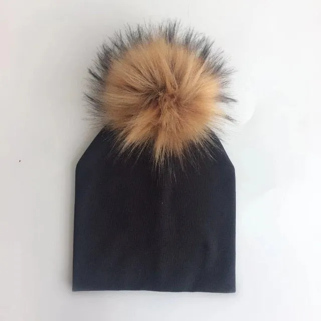 Kids Cotton Hats with Pompom