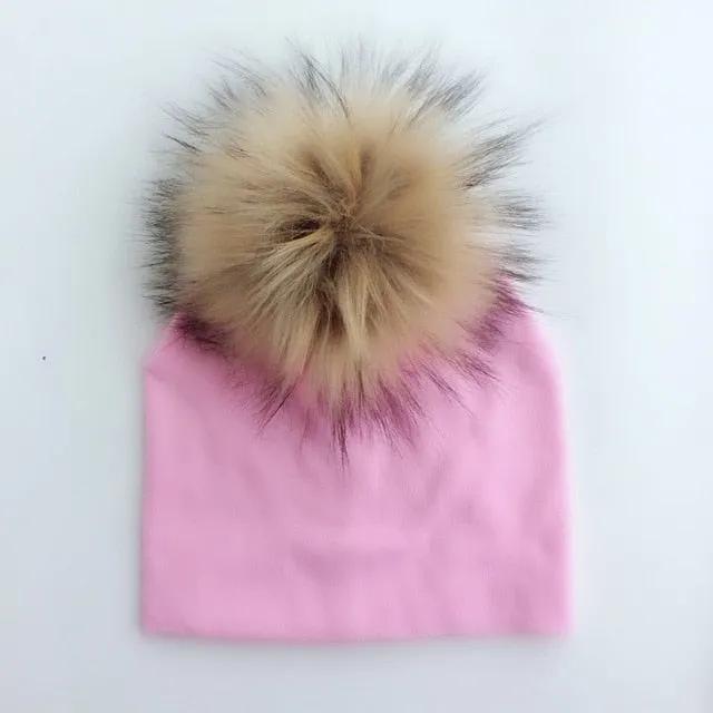 Kids Cotton Hats with Pompom