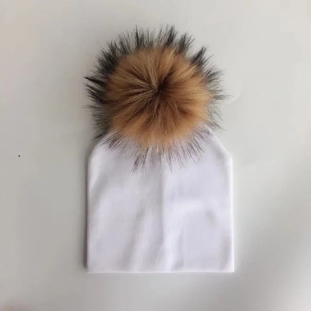 Kids Cotton Hats with Pompom