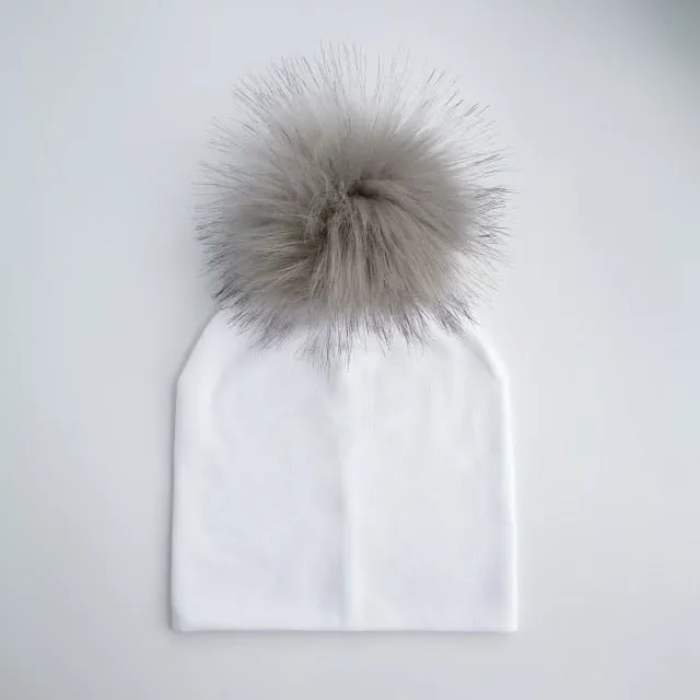 Kids Cotton Hats with Pompom
