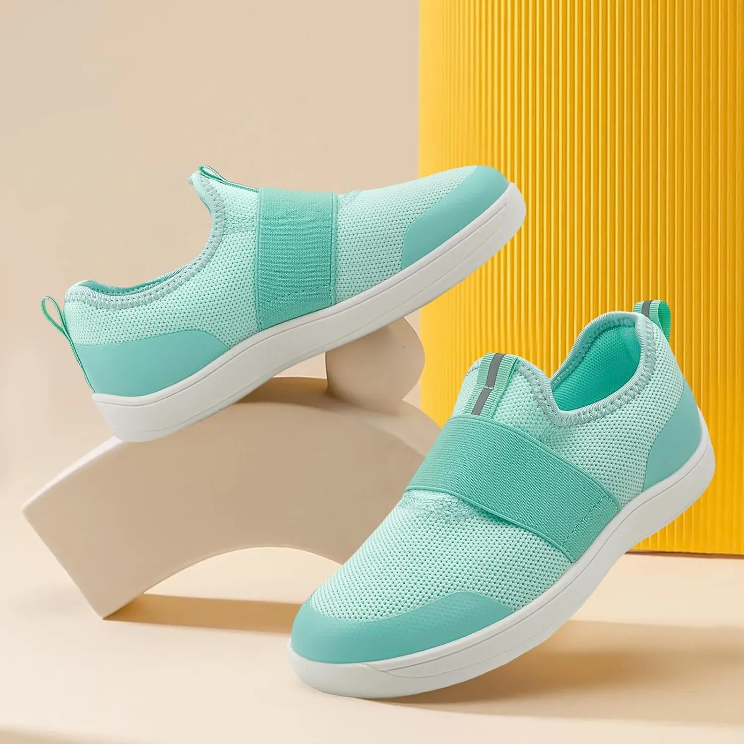 Kids Sneakers for Boys Girls Slip On Wide Toe Box Barefoot Shoes Toddler Minimalist Zero Drop Sneakers Breathable Tennis Walking Shoes