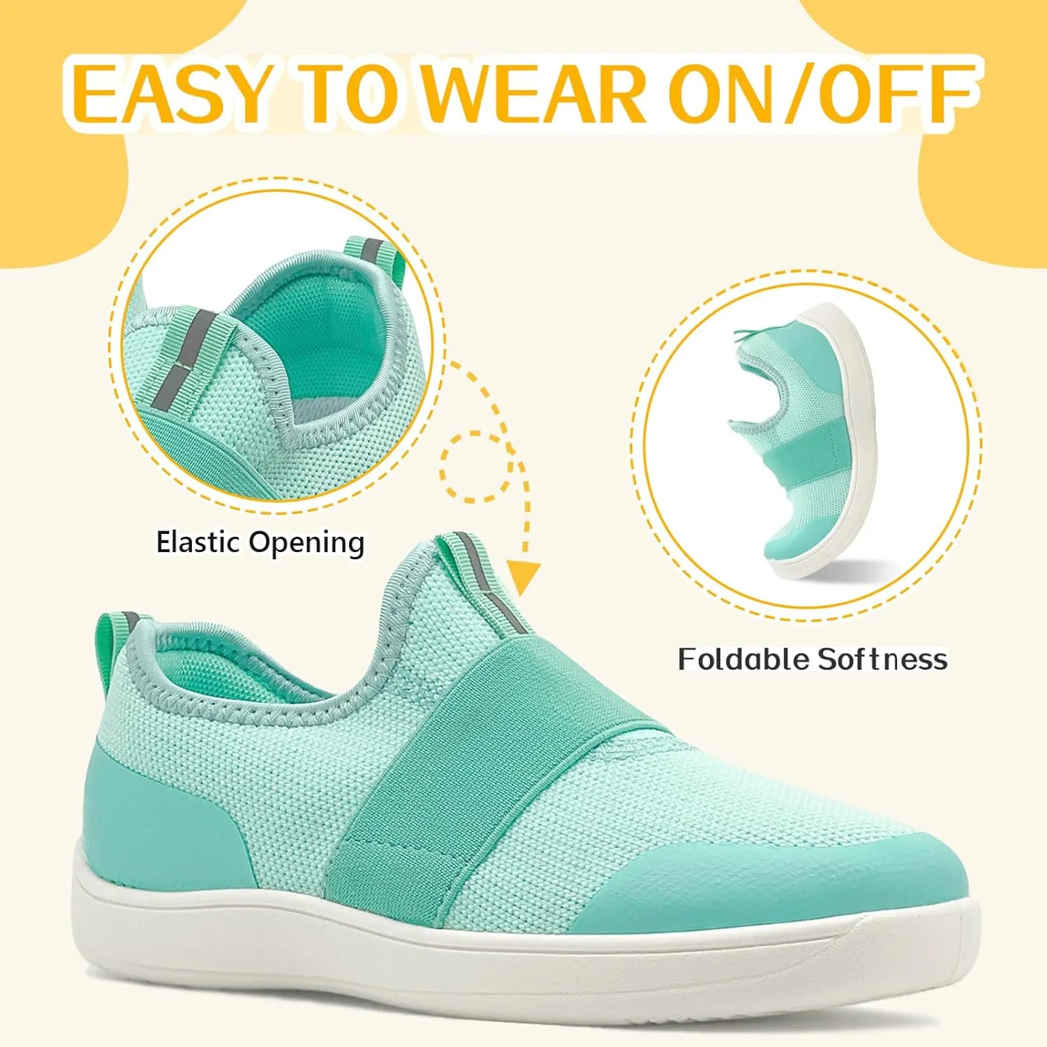 Kids Sneakers for Boys Girls Slip On Wide Toe Box Barefoot Shoes Toddler Minimalist Zero Drop Sneakers Breathable Tennis Walking Shoes