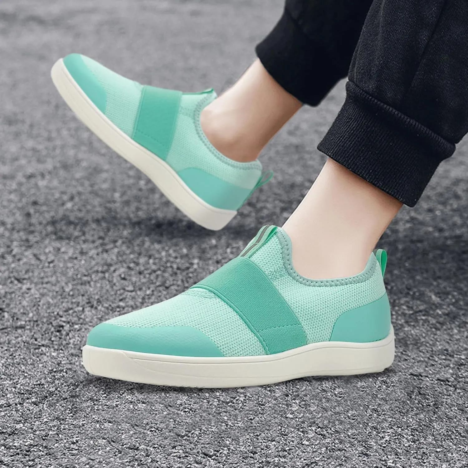 Kids Sneakers for Boys Girls Slip On Wide Toe Box Barefoot Shoes Toddler Minimalist Zero Drop Sneakers Breathable Tennis Walking Shoes