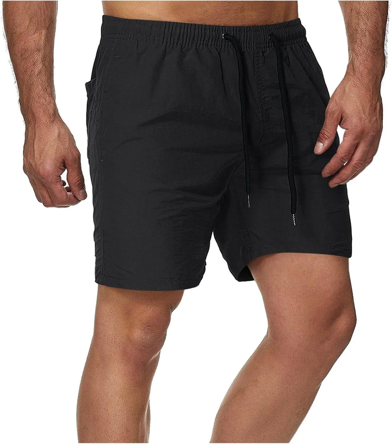 Lastesso Mens Summer Shorts Performance Workout Running Shorts with Drawstring Comfy Athletics Training Jogger Shorts