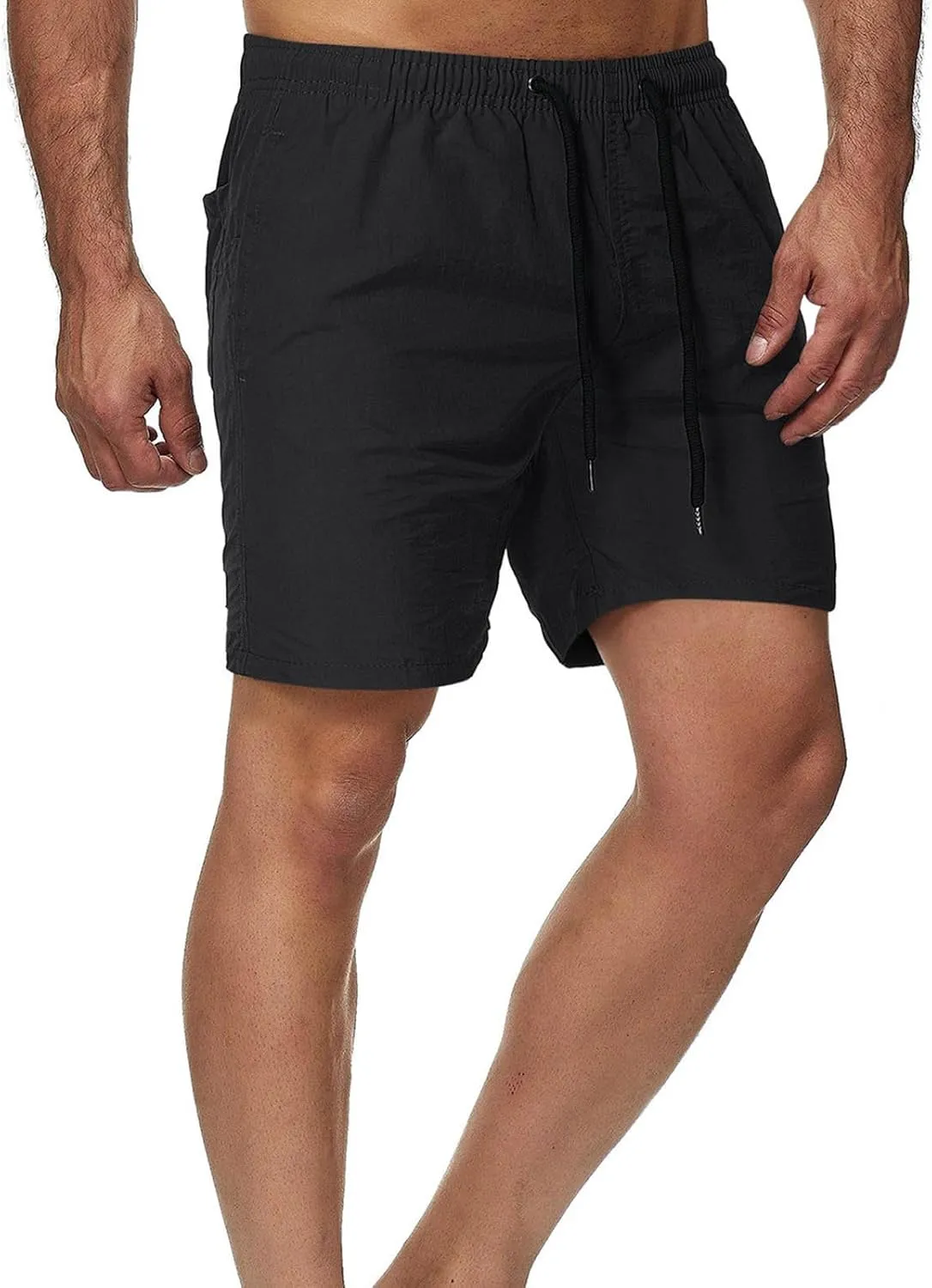 Lastesso Mens Summer Shorts Performance Workout Running Shorts with Drawstring Comfy Athletics Training Jogger Shorts