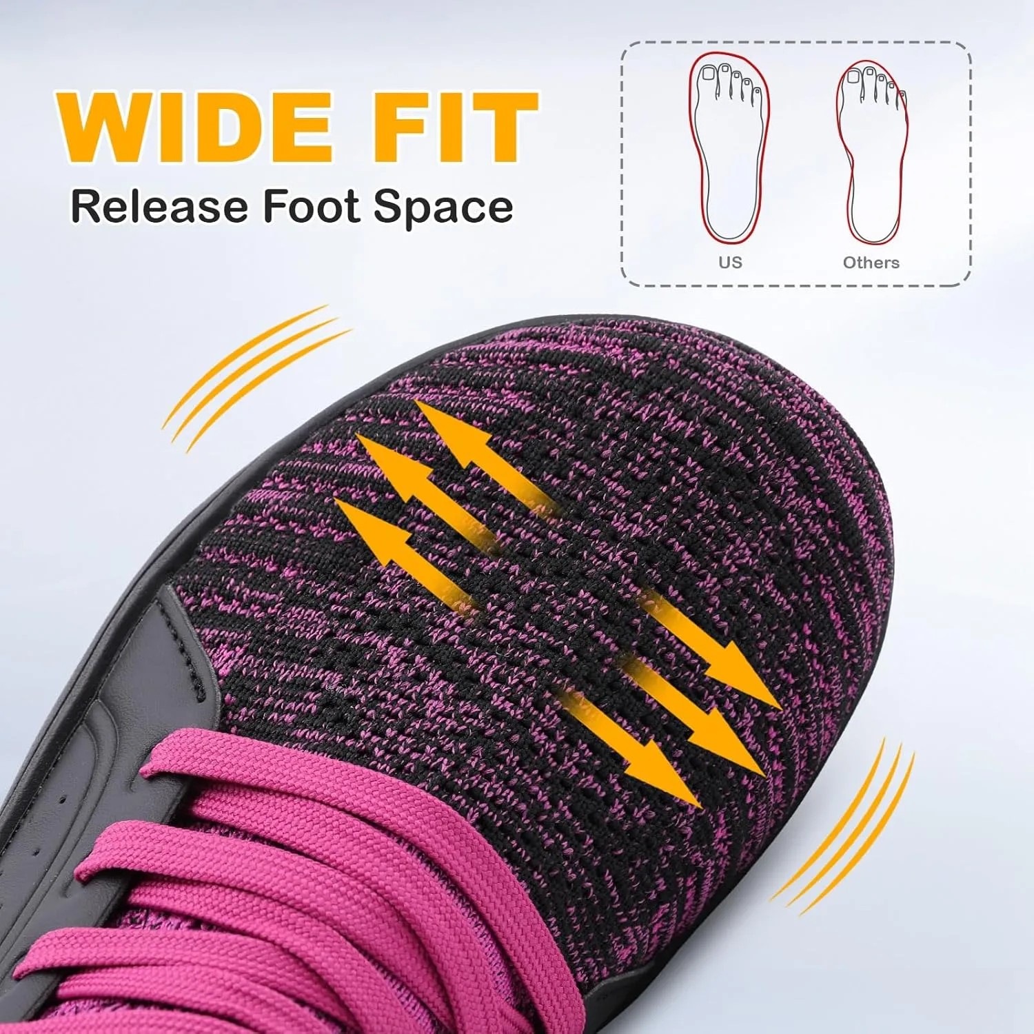 LeIsfIt Womens Walking Shoes Wide Toe Barefoot Shoes Breathable Minimalist Zero Drop Sneakers