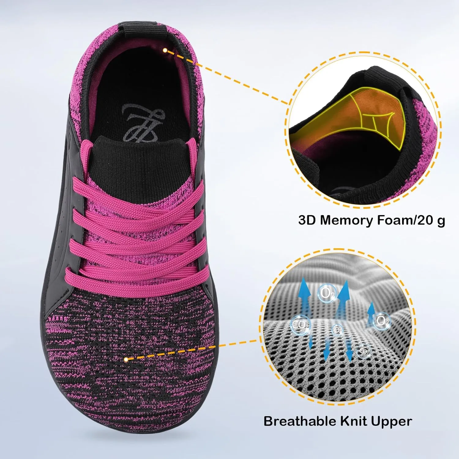 LeIsfIt Womens Walking Shoes Wide Toe Barefoot Shoes Breathable Minimalist Zero Drop Sneakers