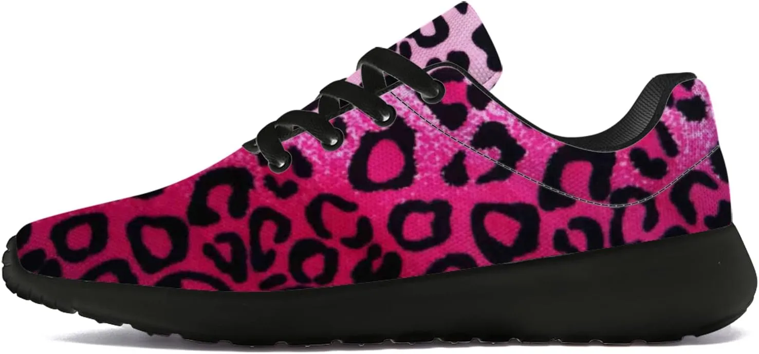 Leopard Cheetah Print Shoes Woman Tennis Shoes Athletic Running Shoes Soft Lightweight Walking Sneakers Gifts for Ladies Girls