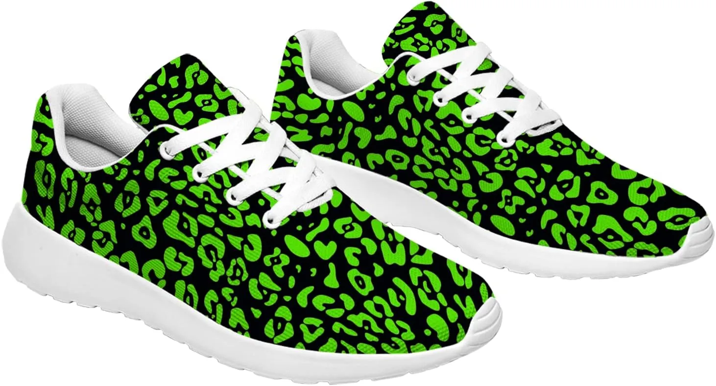 Leopard Cheetah Print Shoes Woman Tennis Shoes Athletic Running Shoes Soft Lightweight Walking Sneakers Gifts for Ladies Girls