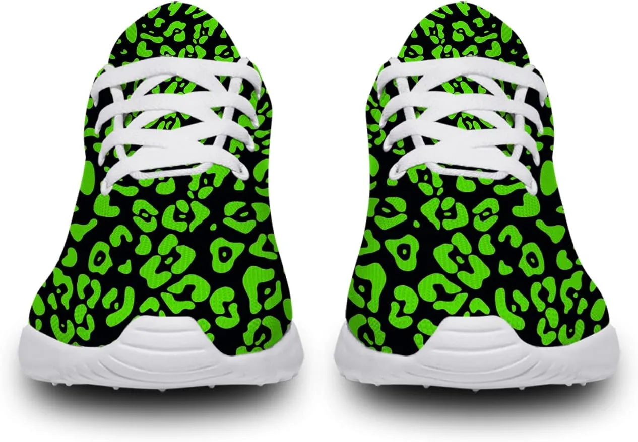 Leopard Cheetah Print Shoes Woman Tennis Shoes Athletic Running Shoes Soft Lightweight Walking Sneakers Gifts for Ladies Girls